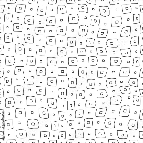 White background with black pattern. Texture with figures from lines.Line shape design.Abstract background for web page, textures, card, poster, fabric, textile. Monochrome graphic repeating design. 