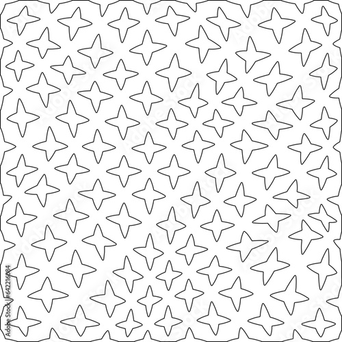 White background with black pattern. Texture with figures from lines.Line shape design.Abstract background for web page, textures, card, poster, fabric, textile. Monochrome graphic repeating design. 