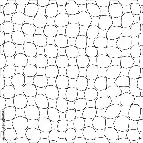 White background with black pattern. Texture with figures from lines.Line shape design.Abstract background for web page, textures, card, poster, fabric, textile. Monochrome graphic repeating design. 