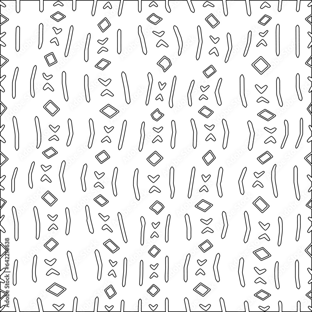 White background with black pattern. Texture with figures from lines.Line shape design.Abstract background for web page, textures, card, poster, fabric, textile. Monochrome graphic repeating design. White background with black pattern. Texture with figures from lines.Line shape design.Abstract background for web page, textures, card, poster, fabric, textile. Monochrome graphic repeating design.