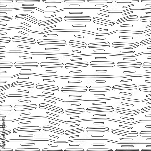 White background with black pattern. Texture with figures from lines.Line shape design.Abstract background for web page, textures, card, poster, fabric, textile. Monochrome graphic repeating design. 
