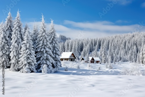 Wallpaper Mural White snow-capped Christmas - stock concepts Torontodigital.ca