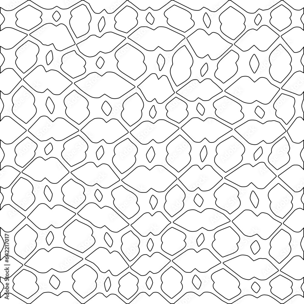 White background with black pattern. Texture with figures from lines.Line shape design.Abstract background for web page, textures, card, poster, fabric, textile. Monochrome graphic repeating design. White background with black pattern. Texture with figures from lines.Line shape design.Abstract background for web page, textures, card, poster, fabric, textile. Monochrome graphic repeating design.