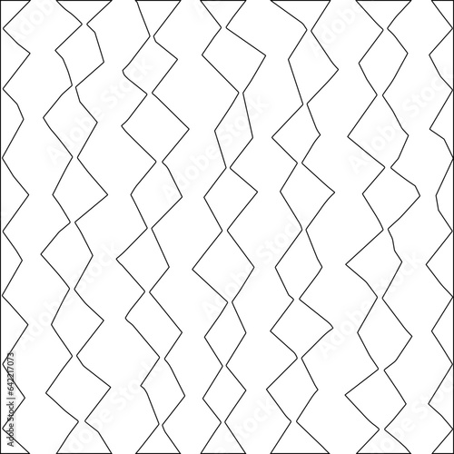 White background with black pattern. Texture with figures from lines.Line shape design.Abstract background for web page, textures, card, poster, fabric, textile. Monochrome graphic repeating design. 
