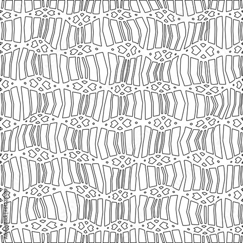 White background with black pattern. Texture with figures from lines.Line shape design.Abstract background for web page, textures, card, poster, fabric, textile. Monochrome graphic repeating design. 