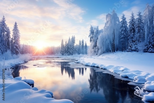 Beautiful Winter landscape at Christmas Time - stock concepts © 4kclips