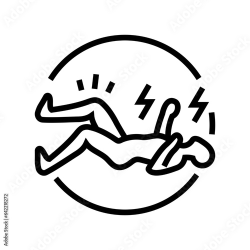 seizures convulsions disease symptom line icon vector. seizures convulsions disease symptom sign. isolated contour symbol black illustration