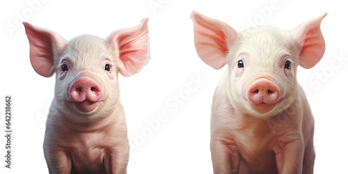 Heart shaped vegetable protection represented through a pig portrait illustration transparent background