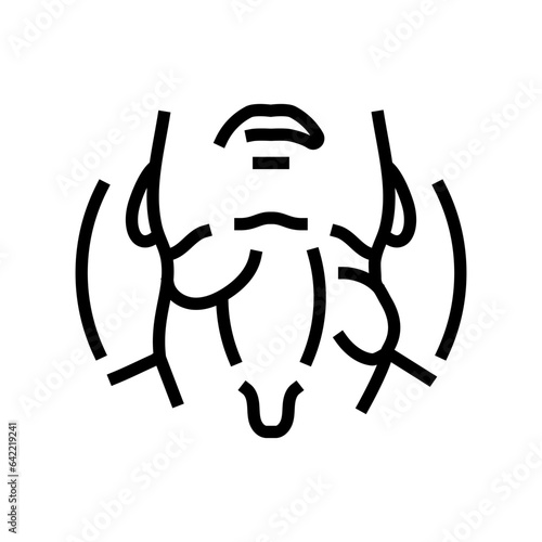 swollen lymph nodes disease symptom line icon vector. swollen lymph nodes disease symptom sign. isolated contour symbol black illustration