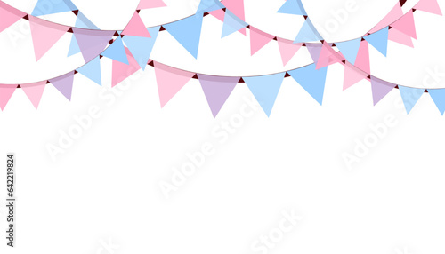 3d Pattern Carnival Colorful Flag for Birthday, Holiday, Party, Festival. Vector 3D Geometric Background for Banner, Cover, Poster, Website, Placard, Advertising. Texture Typography Triangle