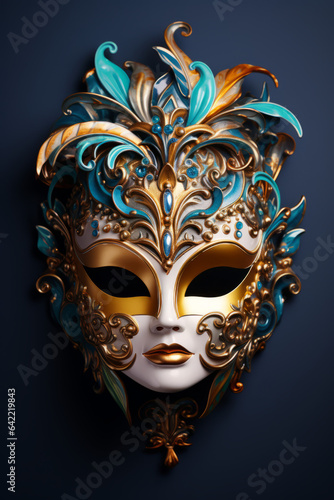 Ornate carnival mask on solid background © Guido Amrein
