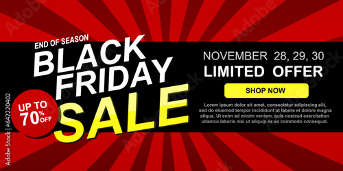Black Friday sale banner layout design. vector illustration.
