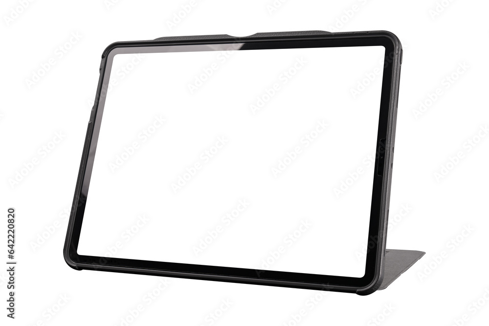 Tablet with blank screen isolated on white background. Tablet with blank screen isolated on white background.