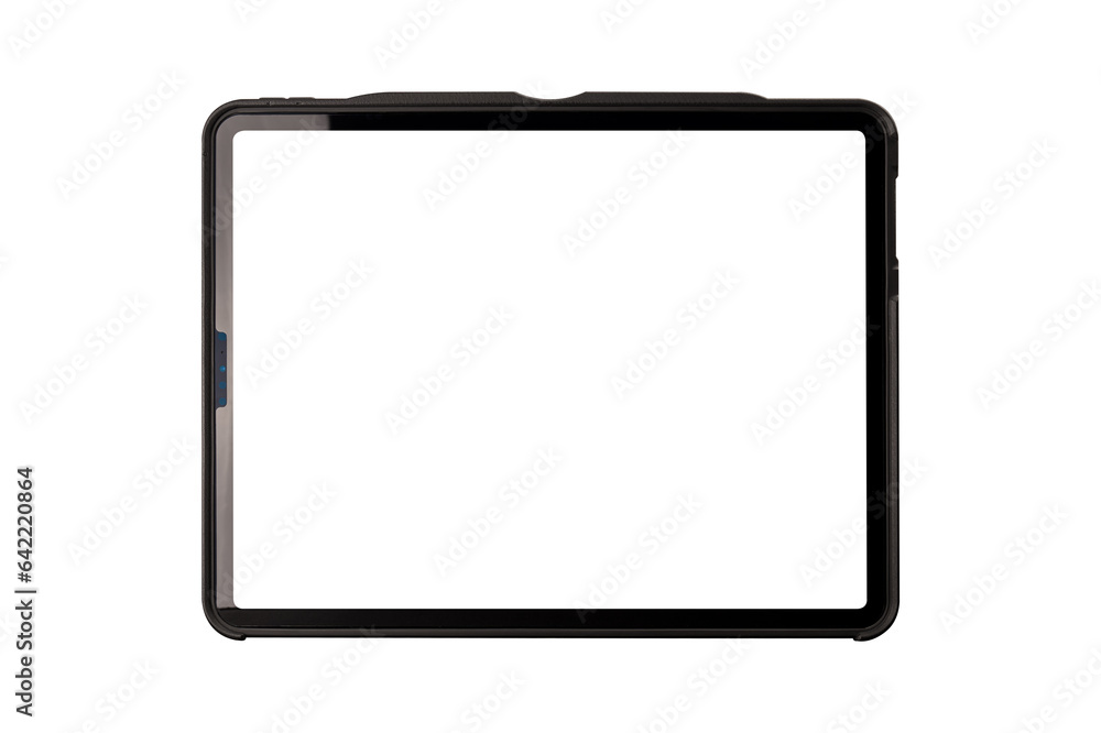 Tablet with blank screen isolated on white background. Tablet with blank screen isolated on white background.