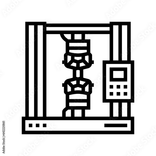 tensile testing materials engineering line icon vector. tensile testing materials engineering sign. isolated contour symbol black illustration