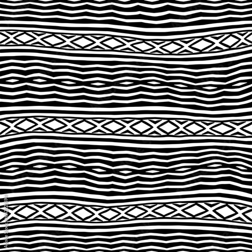 White background with black pattern.Repeat Pattern for fashion, textile design,  on wall paper, wrapping paper, fabrics and home decor. Seamless pattern in grunge style.