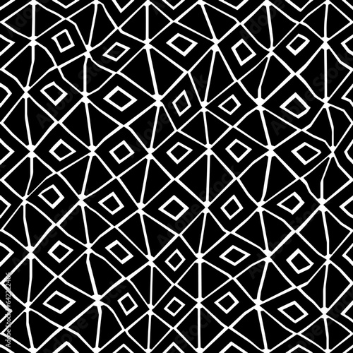 White background with black pattern.Repeat Pattern for fashion, textile design,  on wall paper, wrapping paper, fabrics and home decor. Seamless pattern in grunge style.