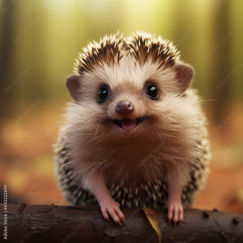 Fototapeta premium Close-up of an adorable hedgehog