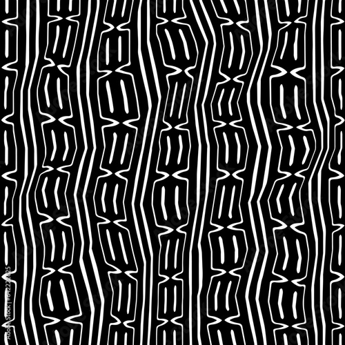 White background with black pattern.Repeat Pattern for fashion, textile design,  on wall paper, wrapping paper, fabrics and home decor. Seamless pattern in grunge style.