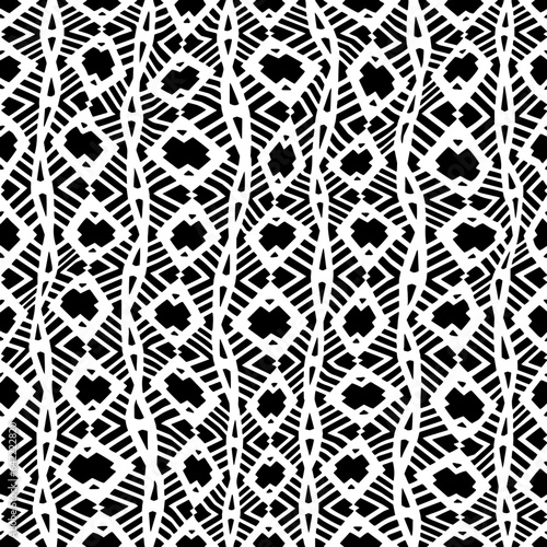 White background with black pattern.Repeat Pattern for fashion, textile design,  on wall paper, wrapping paper, fabrics and home decor. Seamless pattern in grunge style.