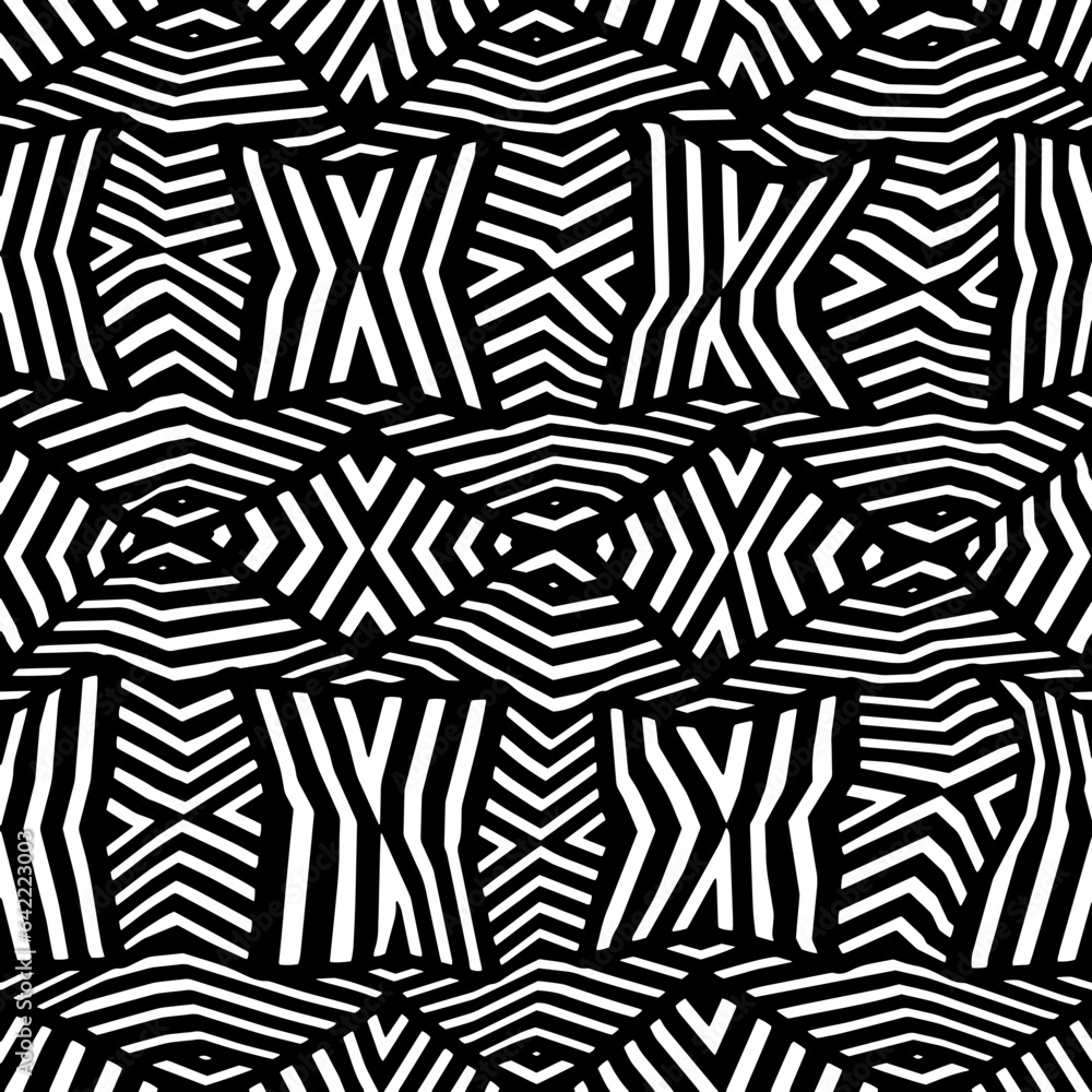 White background with black pattern.Repeat Pattern for fashion, textile design, on wall paper, wrapping paper, fabrics and home decor. Seamless pattern in grunge style. White background with black pattern.Repeat Pattern for fashion, textile design, on wall paper, wrapping paper, fabrics and home decor. Seamless pattern in grunge style.