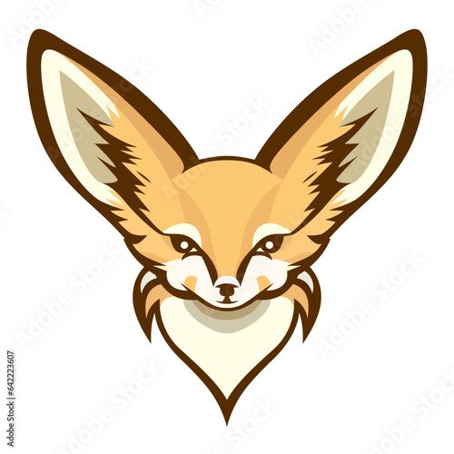 Fennec fox head logo template vector illustration, desert fox logo symbol icon clip art stock vector image