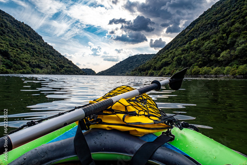 Canoeing scene on Lake Segrino photo