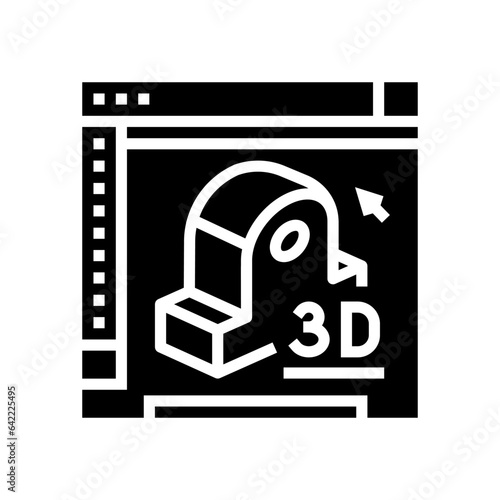 3d modeling architectural drafter glyph icon vector. 3d modeling architectural drafter sign. isolated symbol illustration