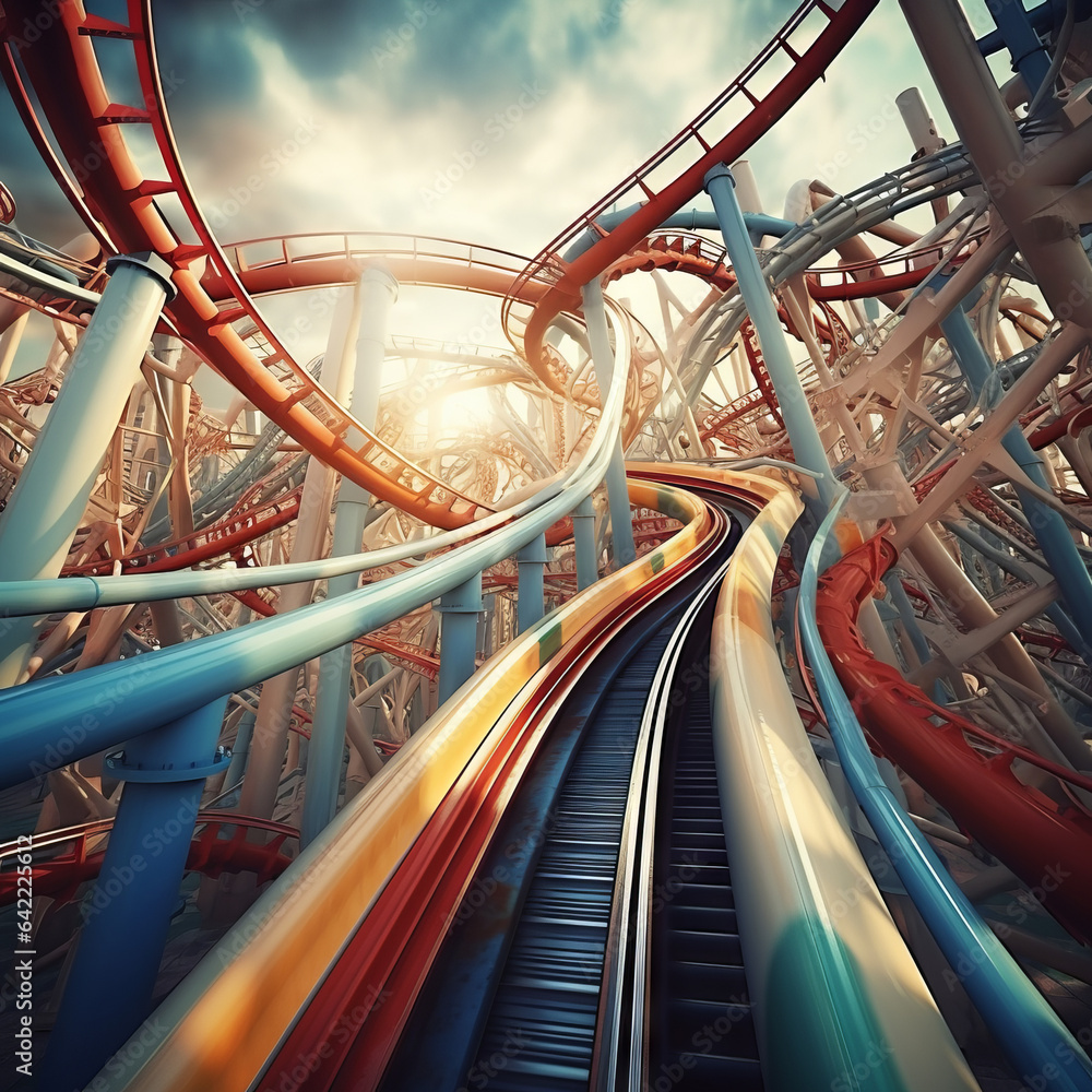 What a crazy rollercoaster, close-up What a crazy rollercoaster, close-up