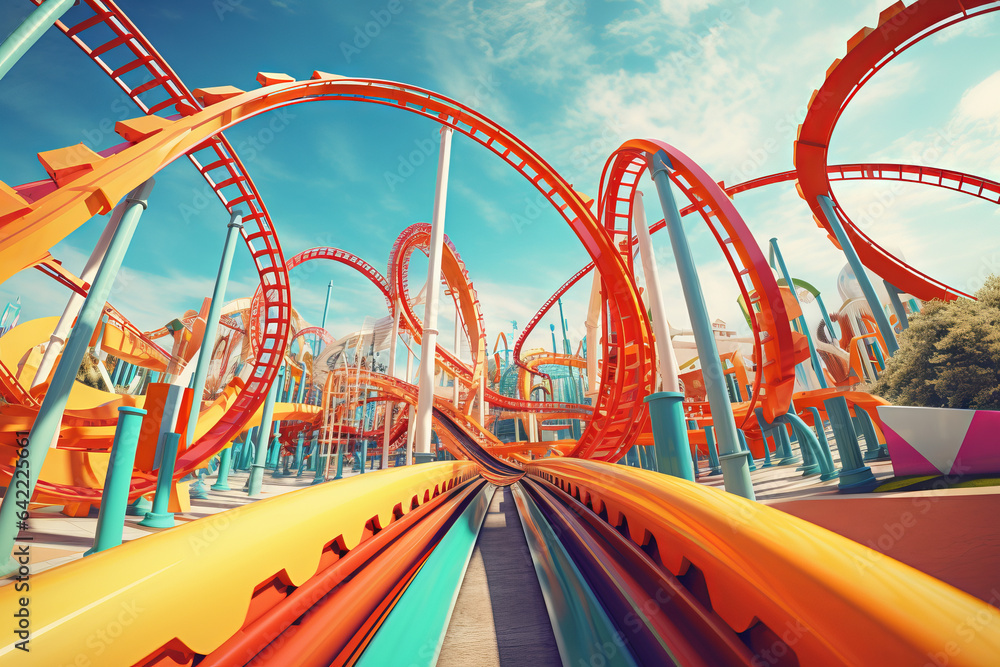 What a crazy rollercoaster, close-up What a crazy rollercoaster, close-up
