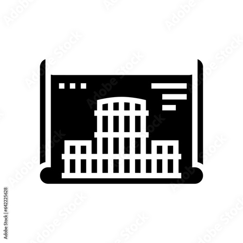 blueprint creation architectural drafter glyph icon vector. blueprint creation architectural drafter sign. isolated symbol illustration