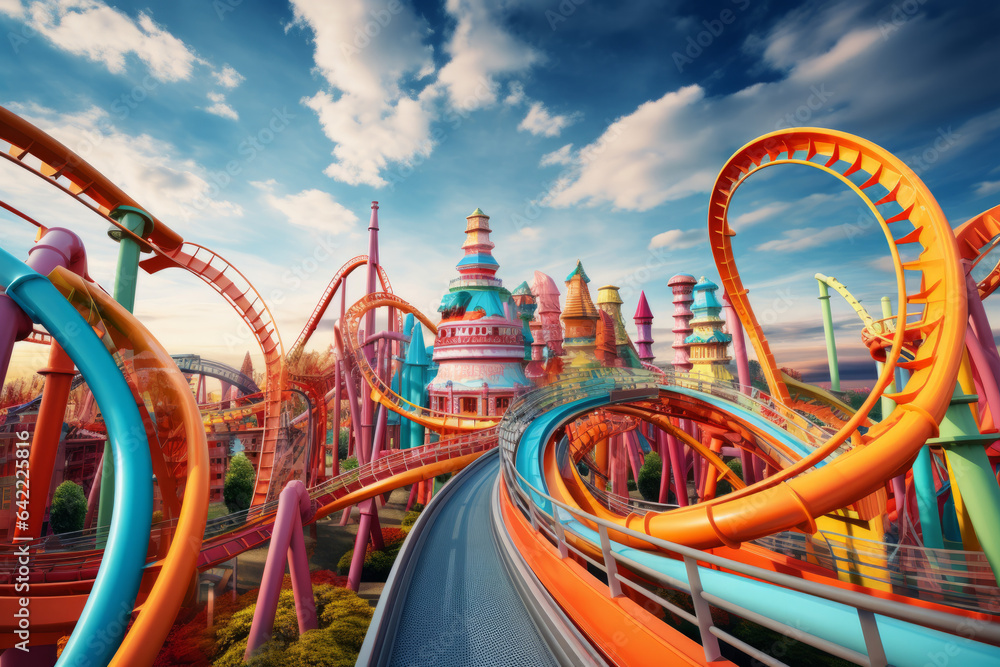 What a crazy rollercoaster, close-up What a crazy rollercoaster, close-up