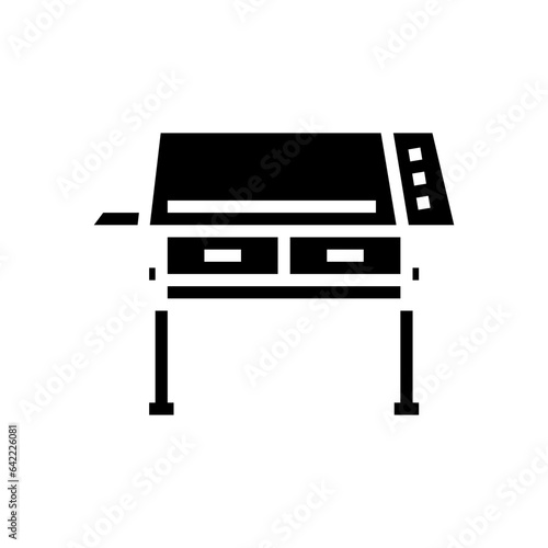 drafting table architectural drafter glyph icon vector. drafting table architectural drafter sign. isolated symbol illustration
