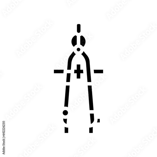 drafting compass architectural drafter glyph icon vector. drafting compass architectural drafter sign. isolated symbol illustration