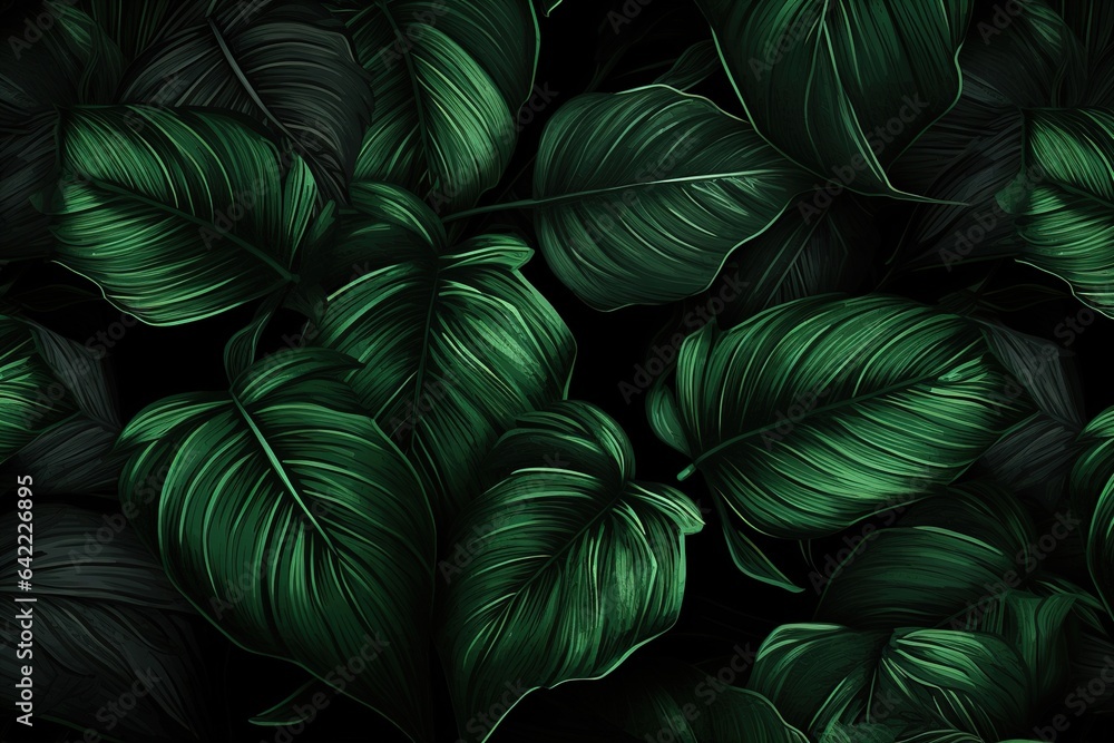 Palm Tree Paradise A Leaves Pattern to Transform Your Space Rainforest Canopy Delight Leaves Background for Tranquil Moments