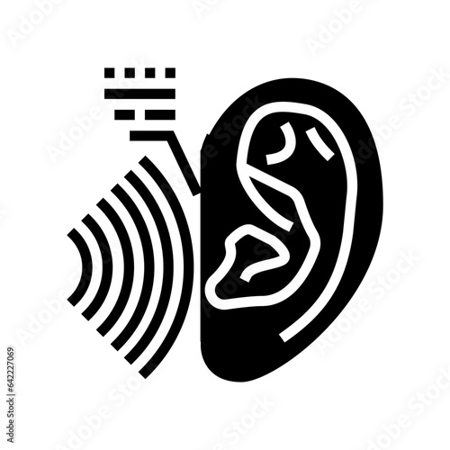 hearing test audiologist doctor glyph icon vector. hearing test audiologist doctor sign. isolated symbol illustration photo