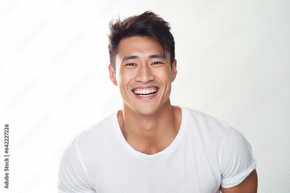 Portrait of strong athletic man fitness model showing muscle, bicep, six pack abs isolated on white background. Generative AI... Portrait of strong athletic man fitness model showing muscle, bicep, six pack abs isolated on white background. Generative AI...