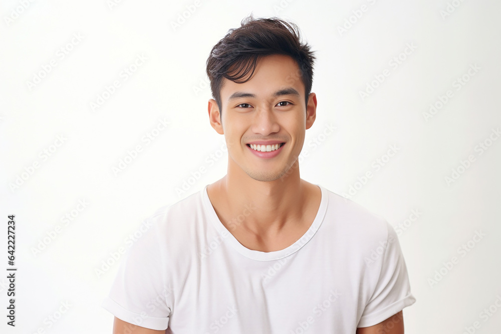 Portrait of strong athletic man fitness model showing muscle, bicep, six pack abs isolated on white background. Generative AI... Portrait of strong athletic man fitness model showing muscle, bicep, six pack abs isolated on white background. Generative AI...
