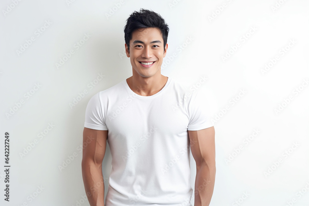 Portrait of strong athletic man fitness model showing muscle, bicep, six pack abs isolated on white background. Generative AI... Portrait of strong athletic man fitness model showing muscle, bicep, six pack abs isolated on white background. Generative AI...