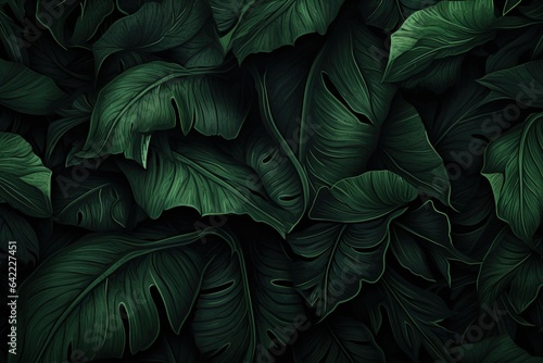 Tropical Leafy Medley Leaves Pattern for Natural Beauty Palm Tree Paradise Tropical Leaves Wallpaper for a Calming Ambiance