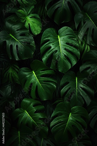 Lush Leafy Retreat Tropical Leaves Wallpaper for Tranquil Spaces Jungle Canopy Dreamscape Tropical Leaves Backdrop Inspiration