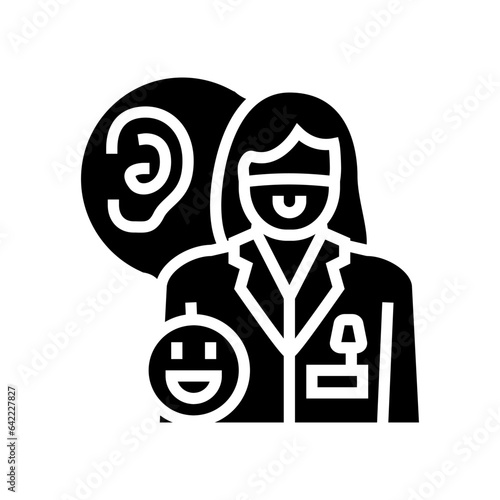 pediatric audiologist doctor glyph icon vector. pediatric audiologist doctor sign. isolated symbol illustration