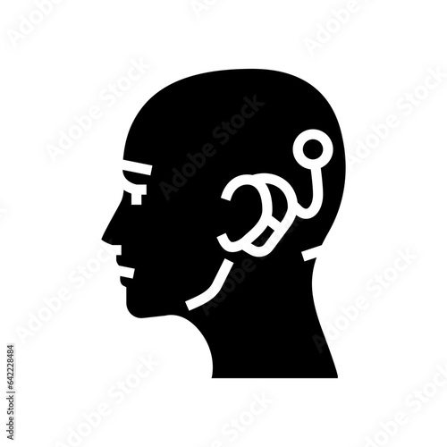 cochlear implant audiologist doctor glyph icon vector. cochlear implant audiologist doctor sign. isolated symbol illustration