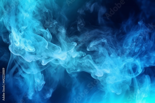 smoke in blue and yellow colors against a black background. can be used to create striking designs, illustrations, or background images