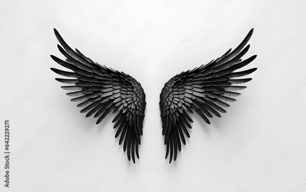 Obraz premium Black wings, generative ai.