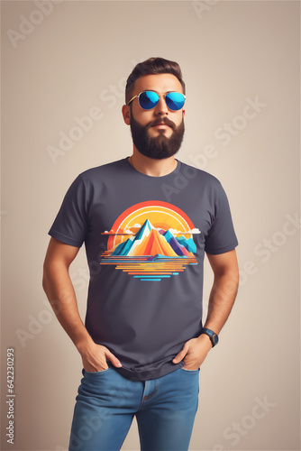 portrait of a man in sunglasses, stylized art. (ID: 642230293)