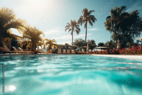 Resort swimming pool cinematic photography 3d render generative ai