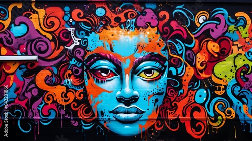 Artistic Identity: Vibrant Street Mural Fantasy