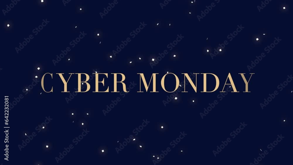 Modern Cyber Monday with glitters on blue gradient, motion abstract holidays, minimalism and promo style background Modern Cyber Monday with glitters on blue gradient, motion abstract holidays, minimalism and promo style background