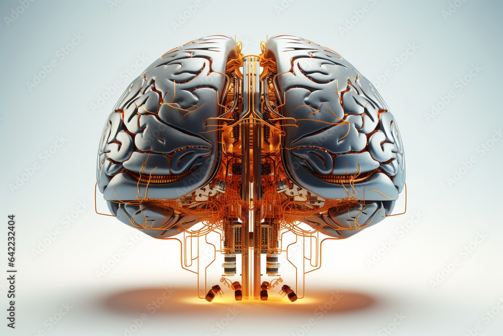 custom made wallpaper toronto digitalhuman brain and artificial intelligence concept, big data processing, computer motherboard. Education, knowledge and creativity. High quality photo